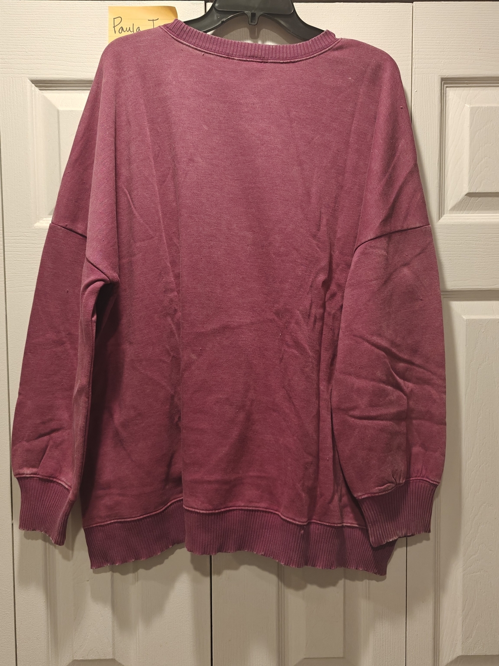 Zenana Just For You Distressed Pullover Sweatshirt NWOT - Picture 3 of 4